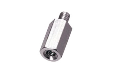 ステンレスSUS303 六角スペーサー (短間段重ね用)(オス・メスねじ) MSU-03 (オネジ長3mm)(脱脂)